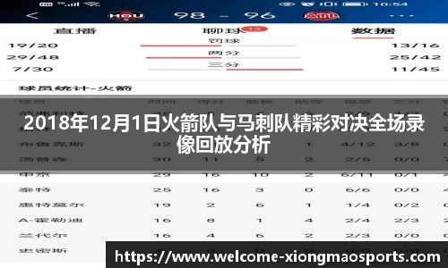 2018年12月1日火箭队与马刺队精彩对决全场录像回放分析